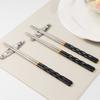 1 Pair Stainless Steel Chinese Chopsticks Japanese Wand Metal Food Sticks Korean Sushi Noodles Chopsticks Reusable Food Stick
