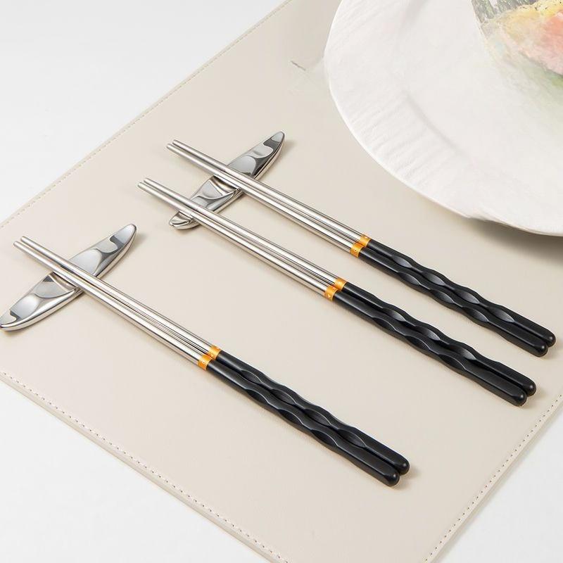 1 Pair Stainless Steel Chinese Chopsticks Japanese Wand Metal Food Sticks Korean Sushi Noodles Chopsticks Reusable Food Stick