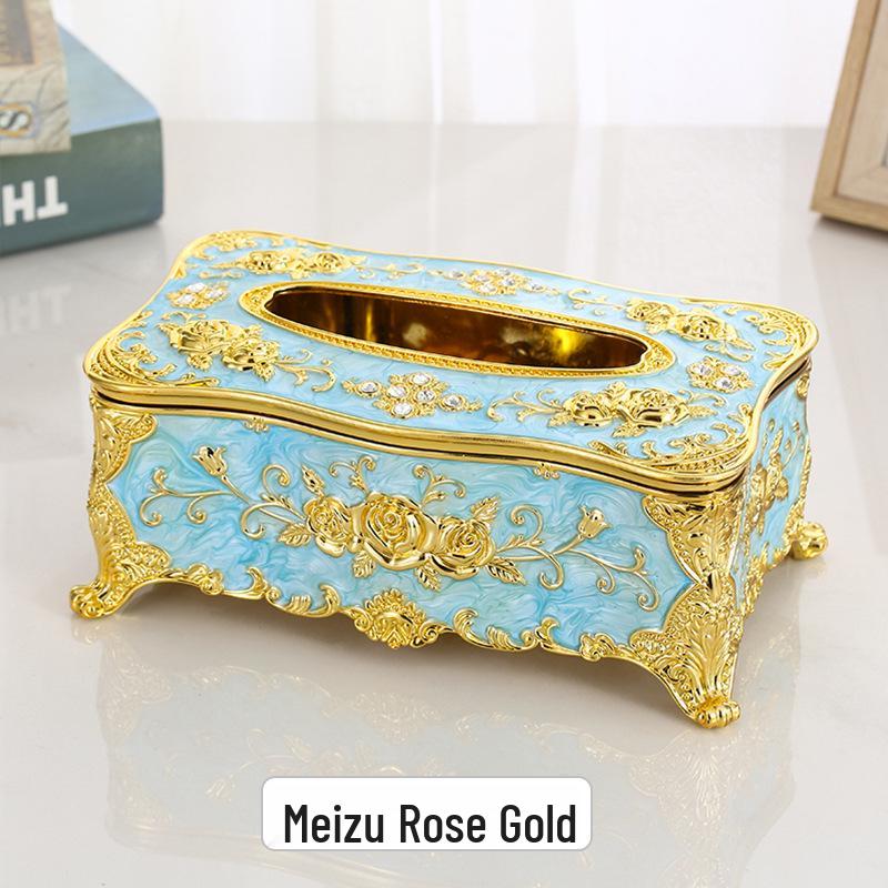 Lyxig Rosenpappershållare i europeisk stil för hem- och bilanvändning