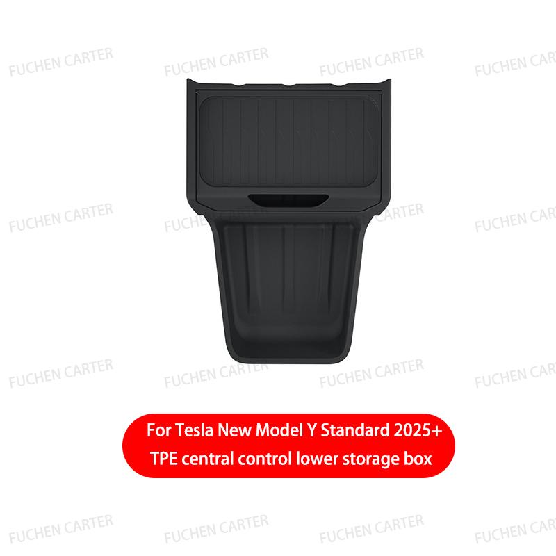 TPE Under Central Control Storage Box For Tesla Model Y Standard 2025+ Flip Cover design Tissue Box Storage interior Accessories