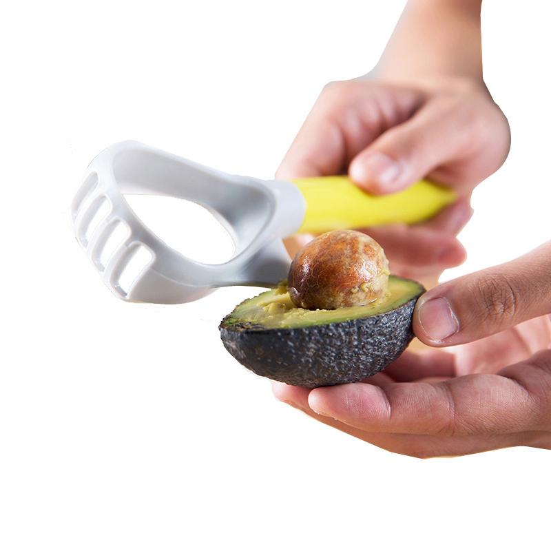 Multifunzione 5 in 1 Affettatore di Avocado Plastica Denocciolatore Scavino Frutta e Verdura Schiacciatore KC0809-4