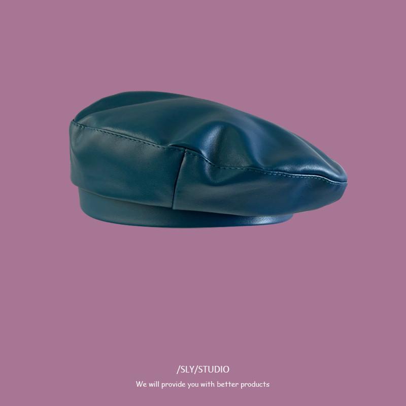 Beret Hat Women Pu Leather Fashion Hat For Street Style And Winter Warmth