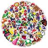 50pcs Super Mario Waterproof Adhesive Sticker For Skateboard/luggage/trolley/fridge Decor