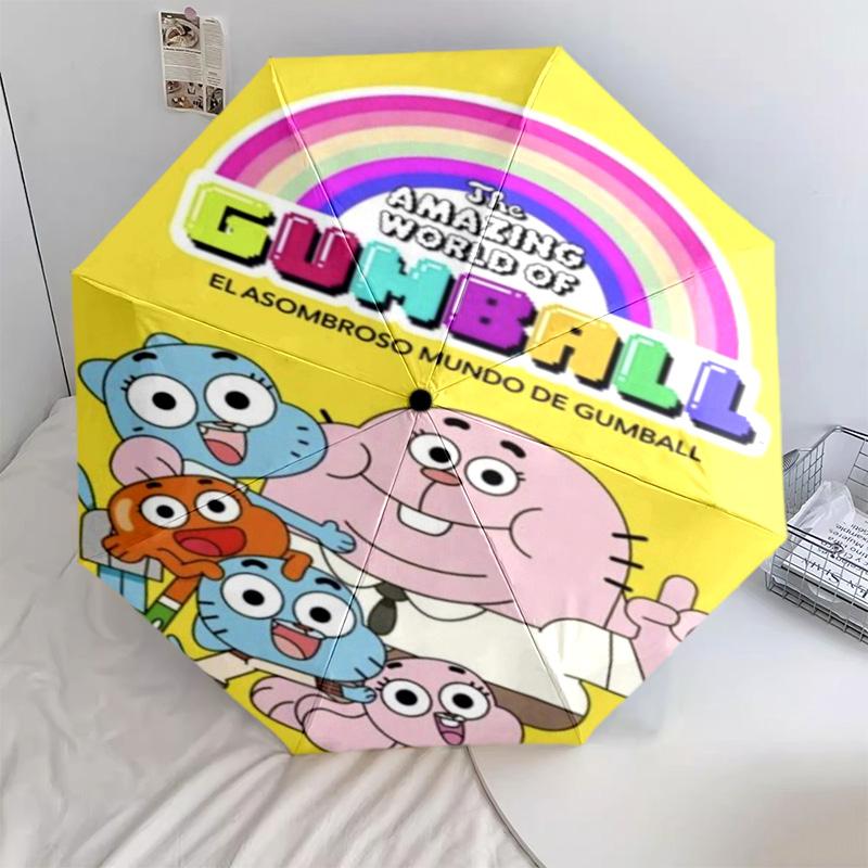 Gumball Darwin Adventure Automatic Umbrella - Suitable Travel Outdoor Portable Umbrella Birthday Gift Daily Essentials