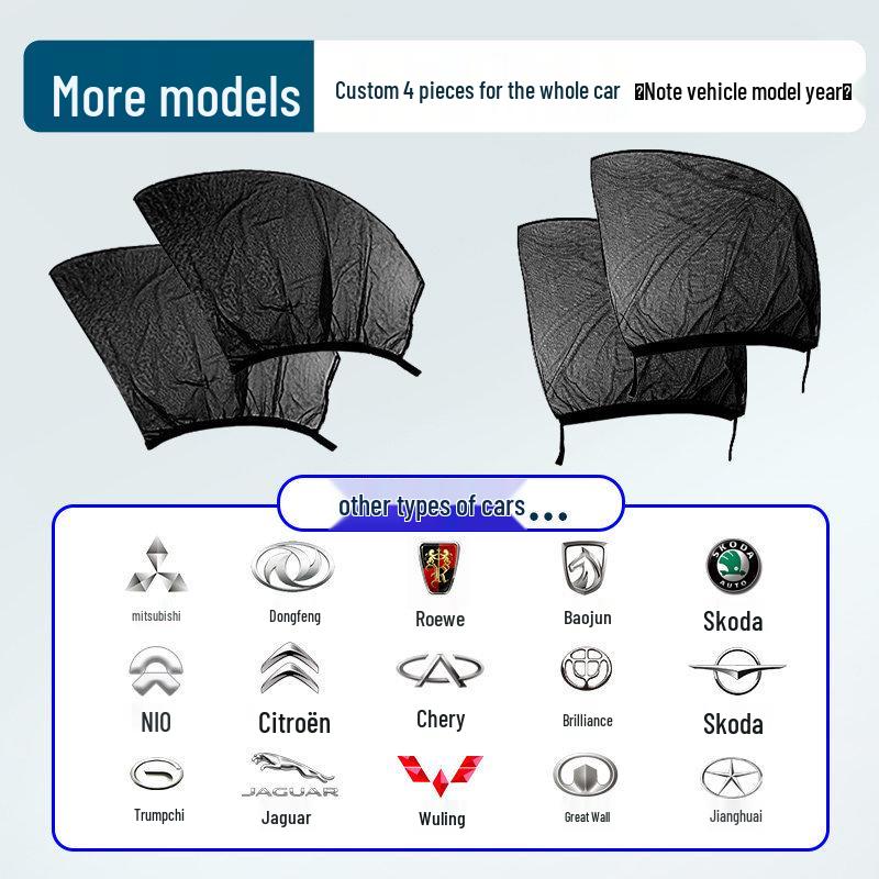 Japanese Car Window Sunshade & Mosquito Screen - Heat Insulation & Insect Protection Curtain
