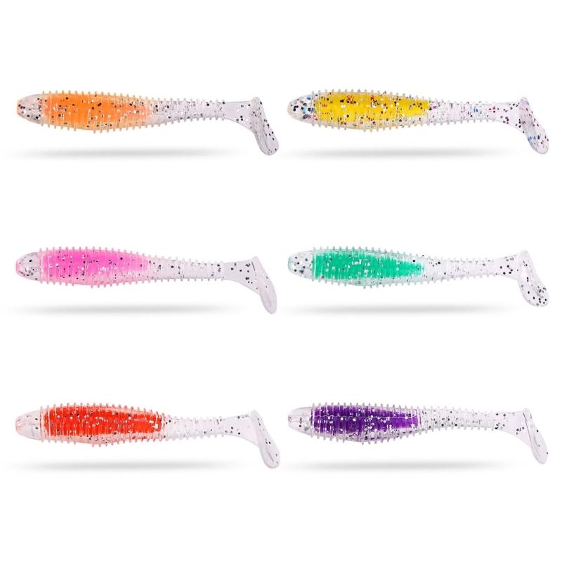 6lots Soft Realistic Floating Lures Swimming Motion Wobblers Artificial Baits Saltwater Freshwaters Use