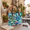 Watercolor Marine Plants Tote Bag Fashion Casual Large Capacity Daily Outdoor Shopping Shoulder Bag