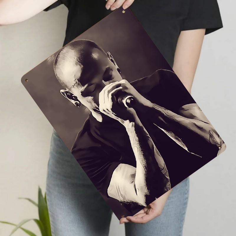 Rock Singer Live Performance Custom Metal Wall Art Music Theme Decorative Iron Painting Home Decoration 20x30cm(7.8x11.8inch)