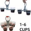 2PC Folding Cup Holder 6-layers Rotatable Portable Reusable Pocket sized Tea Wine Water Beverage Stand Six Cup Coffee Cup Holder