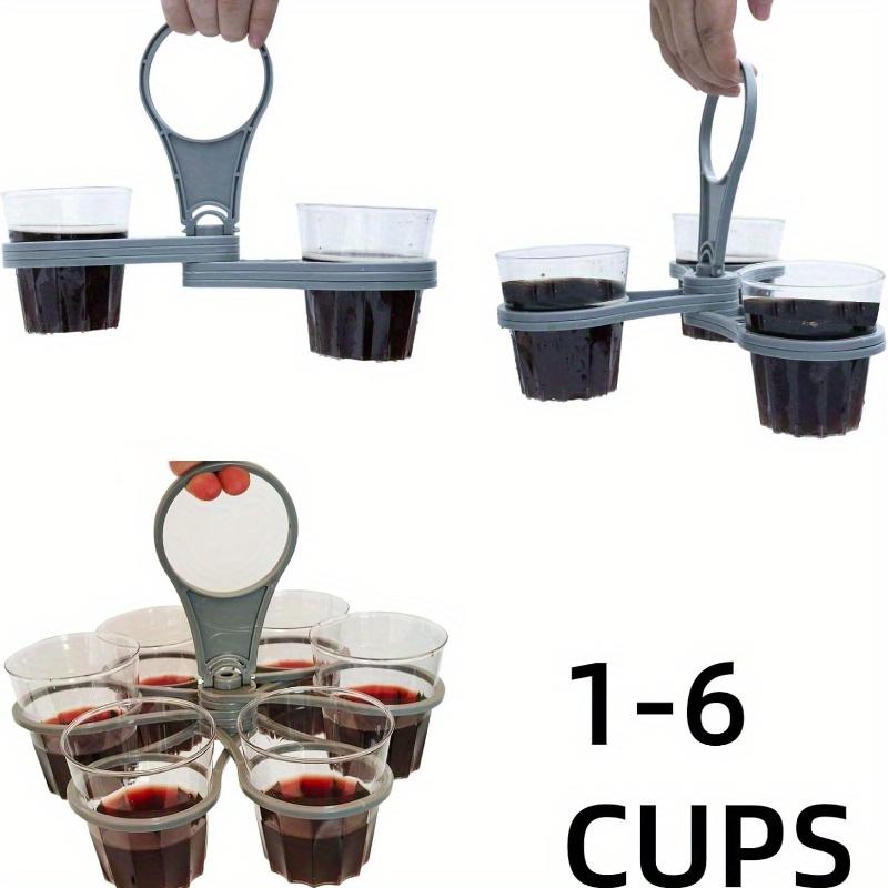 2PC Folding Cup Holder 6-layers Rotatable Portable Reusable Pocket sized Tea Wine Water Beverage Stand Six Cup Coffee Cup Holder
