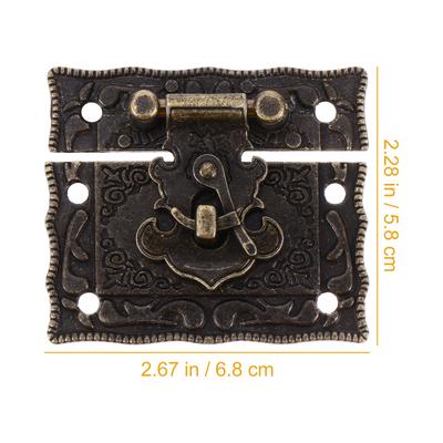 4Pcs Alloy Square Buckles Retro Bronze for Jewelry Box Case Latch Vintage Wooden Cabinet Wine Drawer Hasps Sturdy Zinc