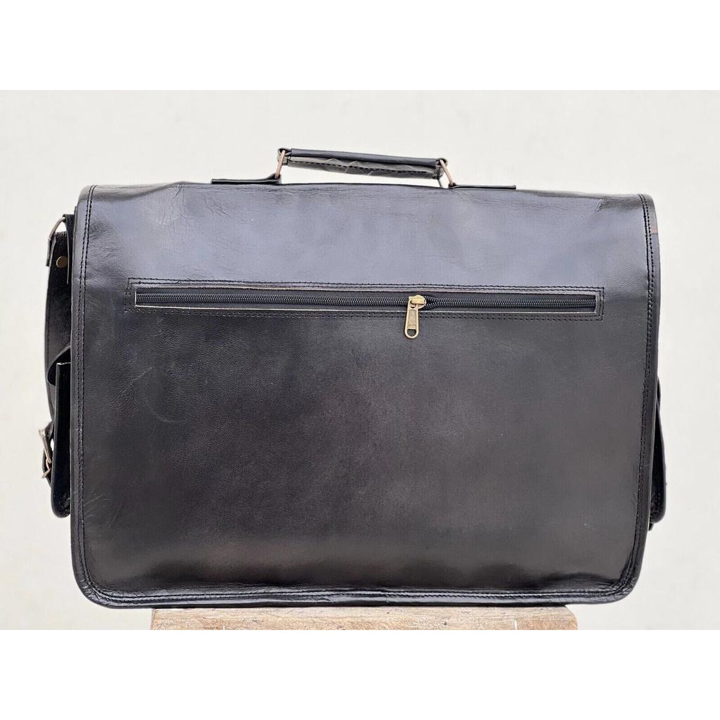 Men's Briefcase Practical Bag Leather Vintage Laptop Messenger Satchel