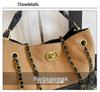 Damen Retro Farbblock Tragetasche mit Kette - Vielseitiger Schulter- & Umhängetaschen-Stil für den täglichen Gebrauch