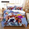 Dog Duvet Cover Set 3D Print Dog Math Book King Queen Full Size Comforter Cover For Kids Boys Girls Teens Polyester Bedding Set