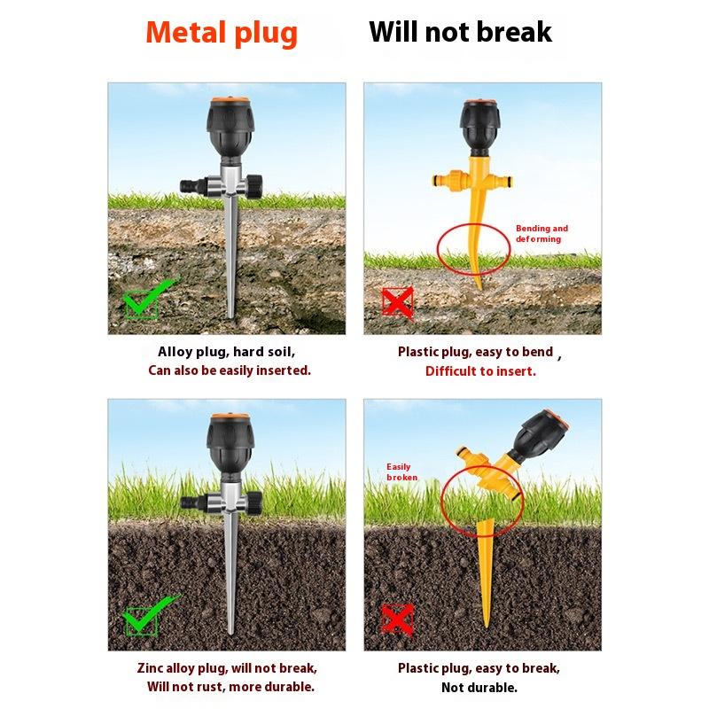 1pc Garden Sprinkler Rotating Lawn Sprinkler for Yard 360-DegreeAutomatic Rotating Head Lrrigation RotarySp Outdoor plastic