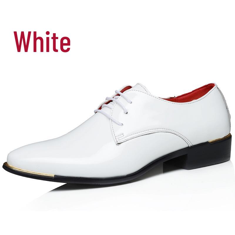 Men's Plus Size Leather Formal Shoes: Trendy Pointed Toe Wedding & Groom Style, Sizes 45-46, Korean Design