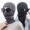 Winter Knitted Coldproof Warm Cap Women Men Masked Riding Cap