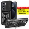 Funda for Tecno Camon 40 Pro 4G Case Slide Camera Protection Ring Stand Shockproof Back Cover for Tecno Camon 40 4G Capa