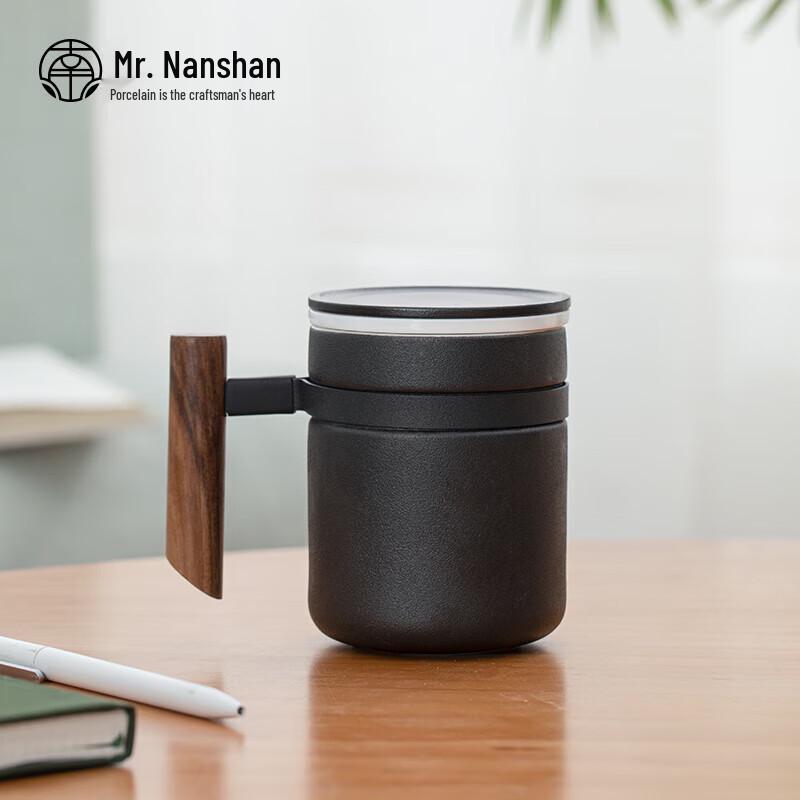 

Zen Black Ceramic Tea Mug with Lid