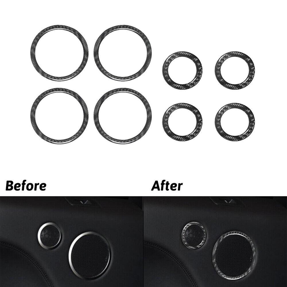 8x Carbon Fiber Door Speaker Cover Trim For Land Rover Range Rover Sport 2014-17