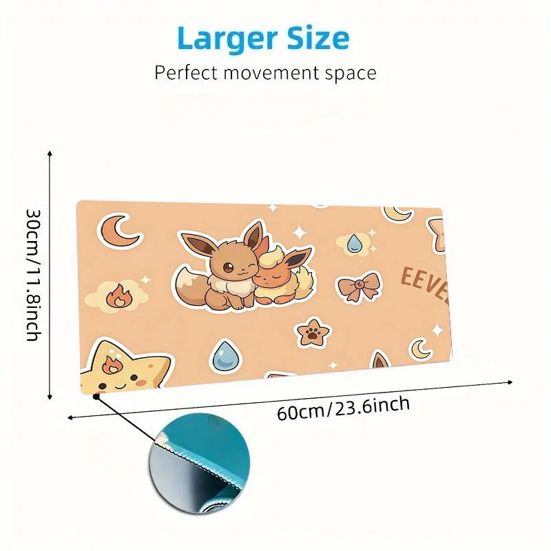 Eevee Print  Cushion Non-slip Laptop Tablet Big Mousepad XXL Mat Mini PC Playmat With Lock edge
