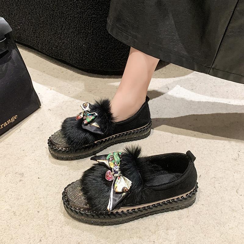 

Модные Новые Женские Блестящие Лоферы со Стразами, Бант, Слипоны, Толстая Подошва, Повседневные Женские Хрустальные Туфли, Женские Кроссовки на Платформе, Спортивные 44 чёрный