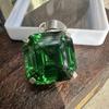 Natural Green Emerald 25 Ct Asscher Cut 925 Sterling Silver Gemstone Pendant