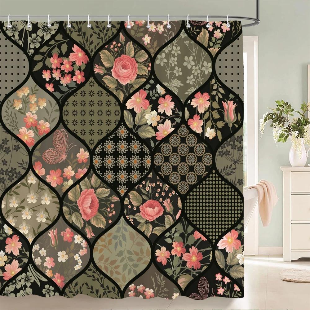 3D Printing Indian Boho Shower Curtain Bathroom Curtains With Hooks Bohemian Mandala Waterproof Fabric Bathtub Decor Screen