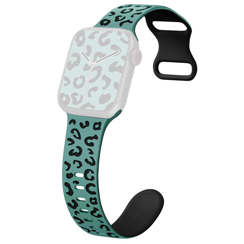 For Apple Watch Series 10 42mm/9 8 7 41mm/SE (2023) SE (2022) SE 6 5 4 40mm/3 2 1 38mm Leopard Silicone Strap