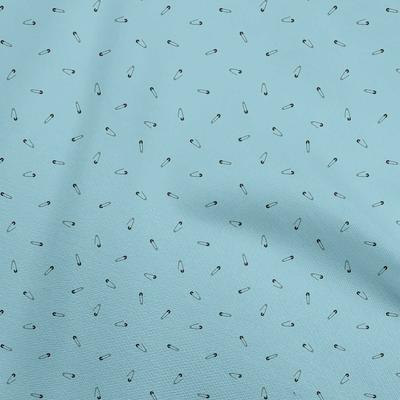 Baumwolle Flex Hellblau Stoff Designer Sicherheitsnadel Nähmaterial Druckstoff Meterware 40 Zoll