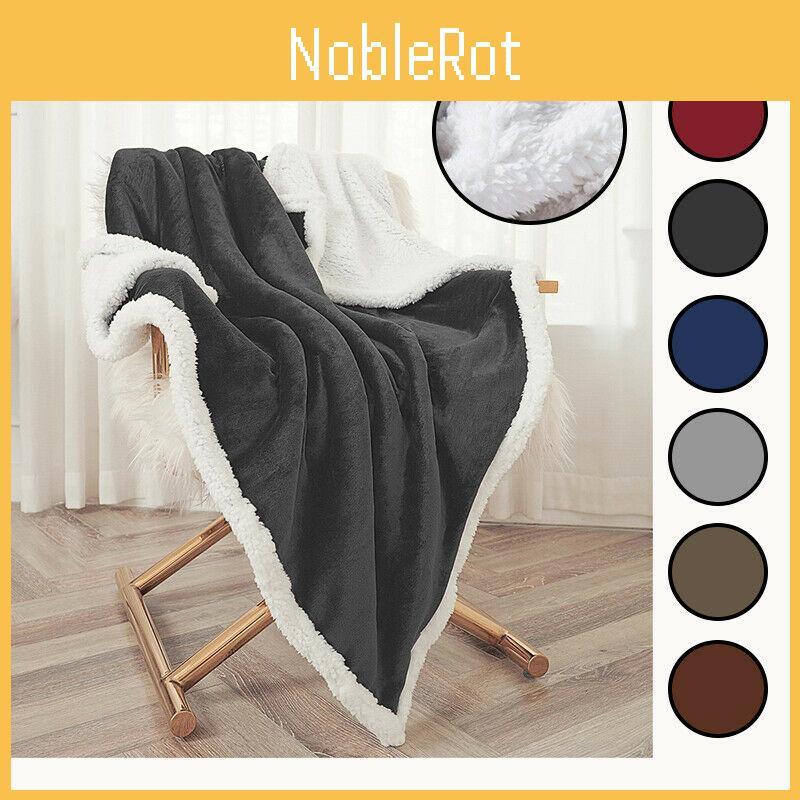 Sherpa Fleece Flannel Blanket Soft Plush Warm Thickened Bed Sofa Queen Twin