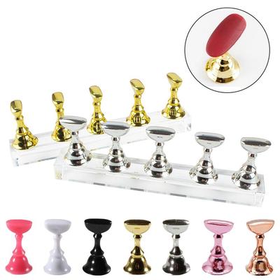 10Pcs False Nail Tips Holder Practice Trainning Display Stand Holder Base Alloy Crystal Nail Art Polish Display Manicure Tools