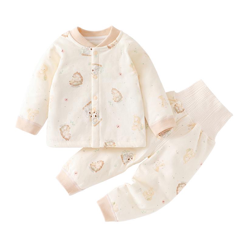 40g Baby Baumwollunterwäsche & Pyjama-Set - Hohe Taille, Bauchschutz, Herbst/Winter Wärme