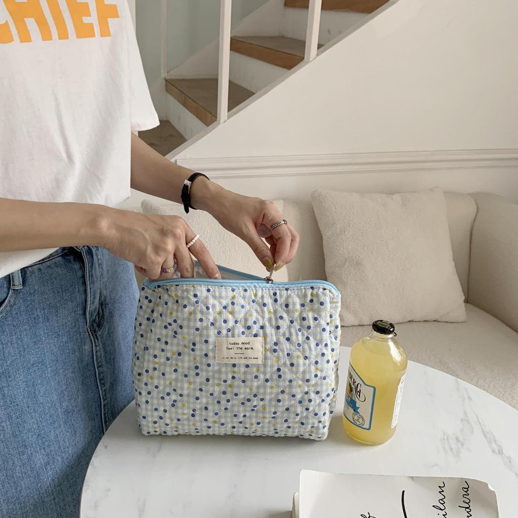 Cute Floral Women's Travel Cosmetic Bag Retro Flower Female Coin Purse Clutch Handbags Student Girls Lbig Storage Bag Wallet