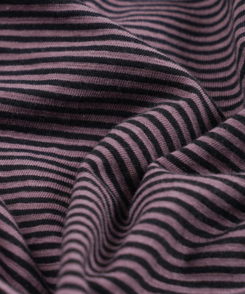 FRIZMWORKS Thin Stripe Half Tee _ Red Bean