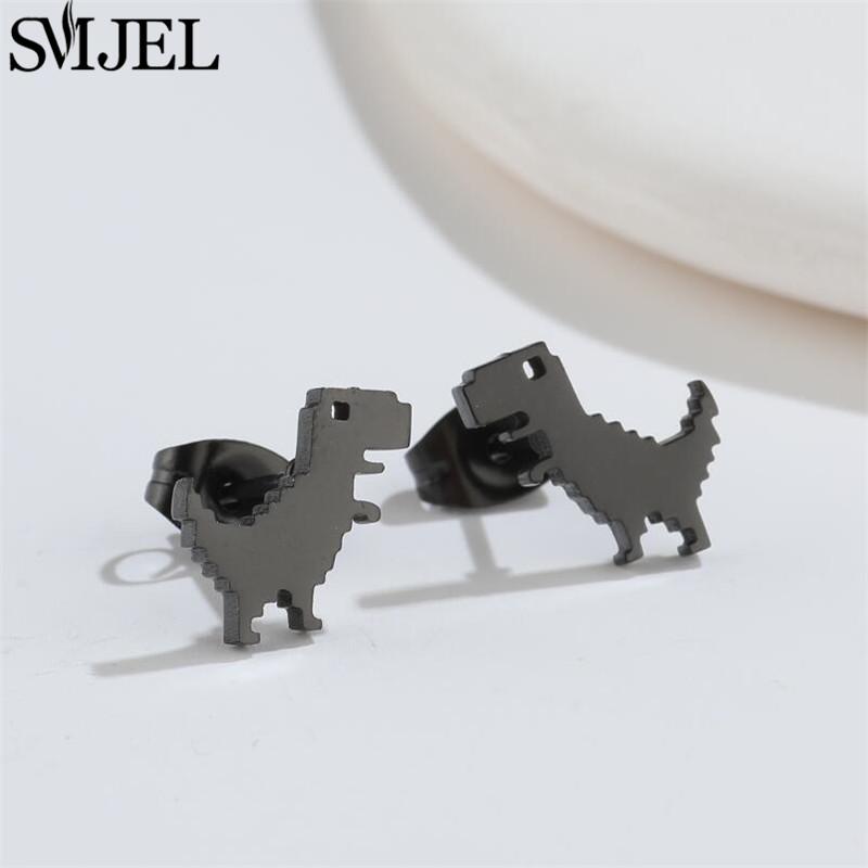 Cartoon Animal Design Dinosaur Stud Earrings for Girls Daily Jewelry Funny Tyrannosaurus Earings Mini Ear Jewelry Party Gifts