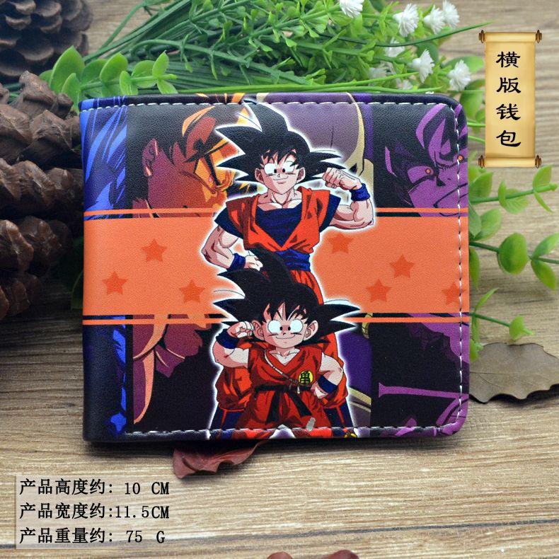 Anime Dragon Ball Wallet with ID Card Holder Transverse Style Short Bi-fold PU Coin Purse Pouch Money Clip Wallets Cosplay Gifts