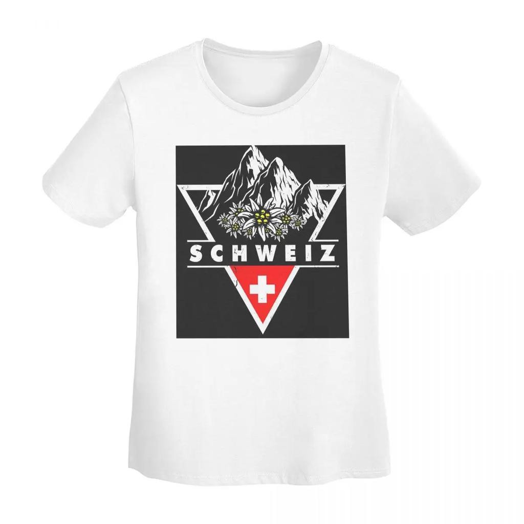 Swiss Switzerland Flag TShirt Women Short Sleeve T Shirts Round Neck Clothing Cotton Summer Tees Streetwear