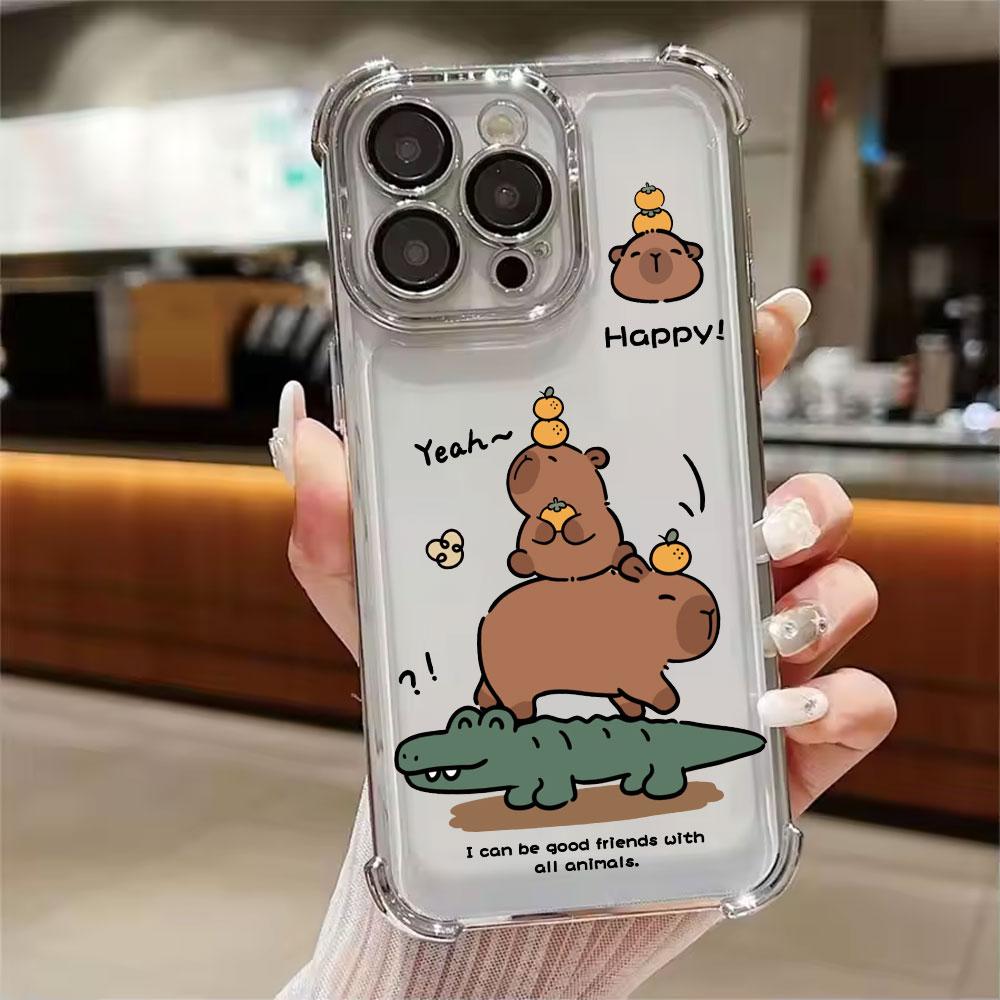 Capybara Cartoon Animal Phone Case For Xiaomi 15T 14T 13 Pro 15 F8 Ultra Poco X7 F7 Pro 5G X3 X5 X6 F5 M7 Shockproof Clear Cover