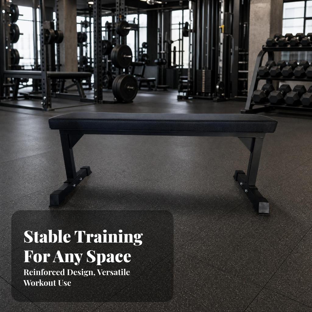 Flat Weight Bench Stable Fitness Equipment Easy to Clean for Home Gym