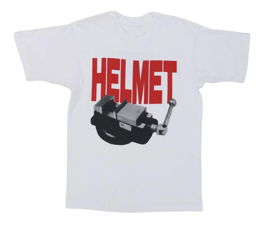 Vtg Helmet Meantime 1992 Cotton White Full Size T Shirt For Men SE077 Unisex T-Shirt XL