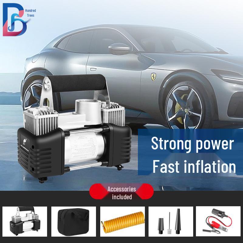 High-Power Portable Car Tire Inflator: True Double Cylinder for Quick Inflation