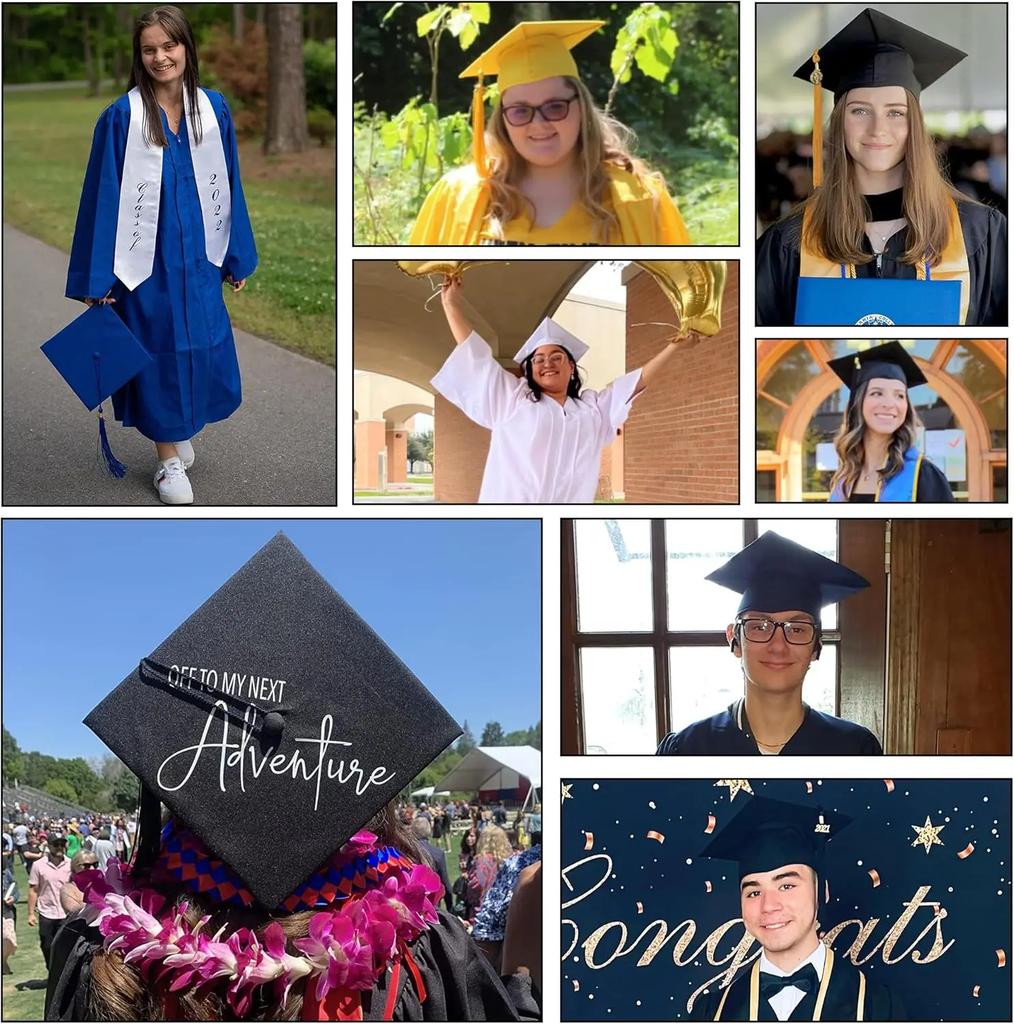 Matte Graduation Cap with 2026 Tassel for High School & BachelorWM
