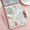 Miniature Scene Collection Book with 20pcs Scene Card Paper & 25pcs Sticker & 1 Count Tweezers, 3D DIY Decorative Sticker Book,