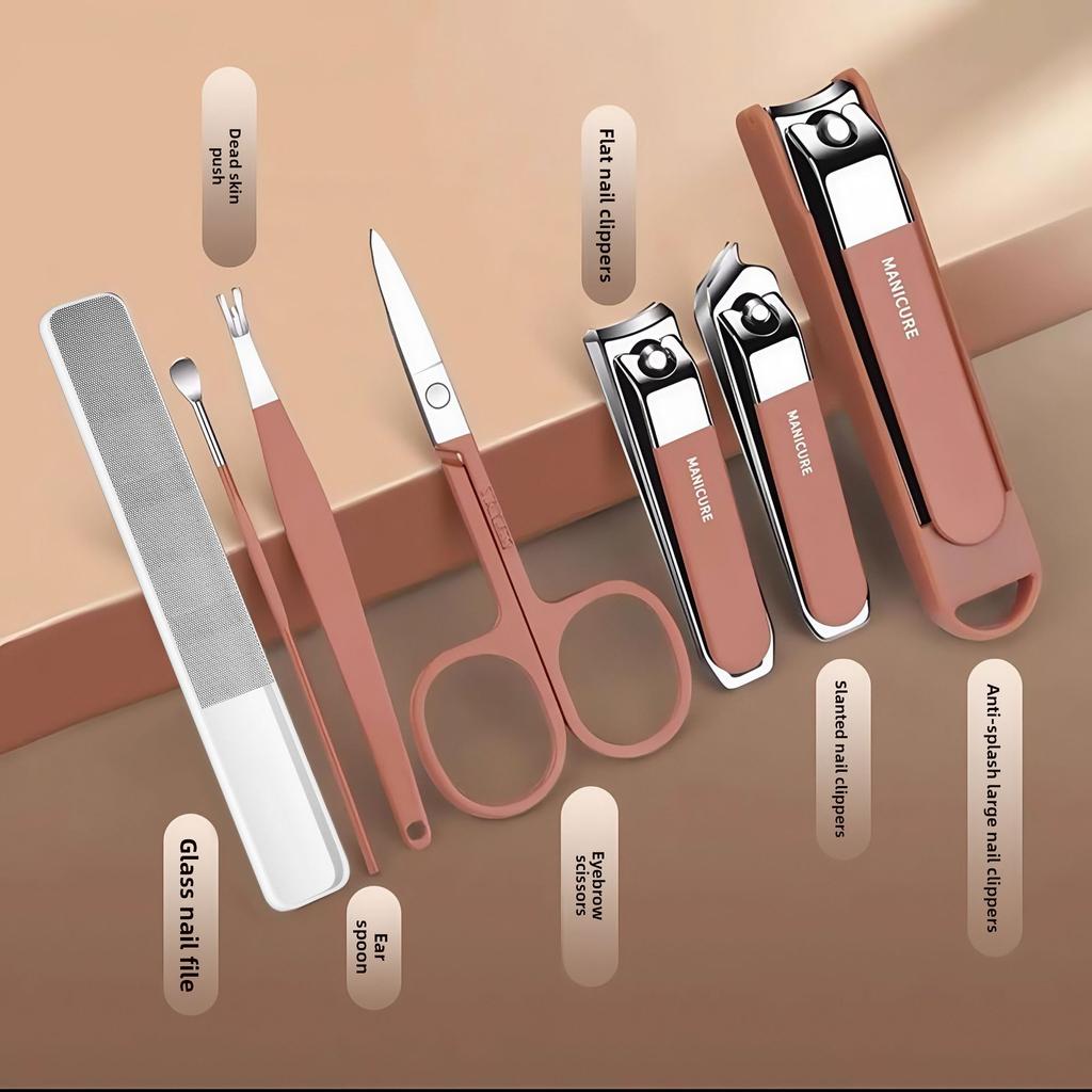 8Pcs/set Anti-splash Nail Clippers, Household Nail Trimmers, Portable Manicure Nail Art Tools
