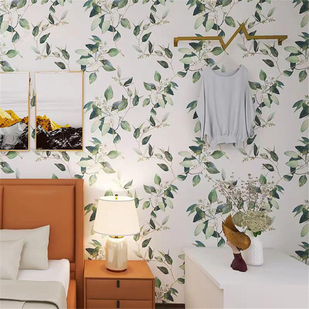 Floral Peel and Stick Wallpapers Green Self Adhesive Contact Paper Removable Waterproof Wallpaper For Bedroom Home Decoration