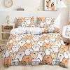 Bed Three-Piece Quilt Cover Small Fresh Stacked Animal Kit Bedding