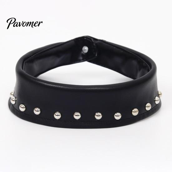 Stylish Pointed Lapel Collar Punk Style PU Leather Fake Collar, Detachable Studded for Women, Rock Faux Rivet Choker Necklace, Adjustable Cool