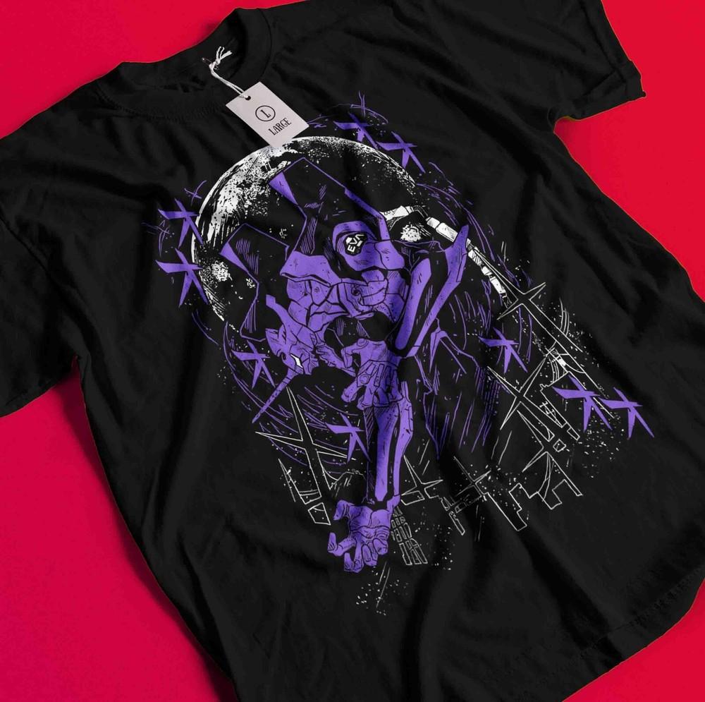 Neon Genesis Evangelion T-shirt Eva Unit 01 Japanese Black Anime Shirt All Size BB972