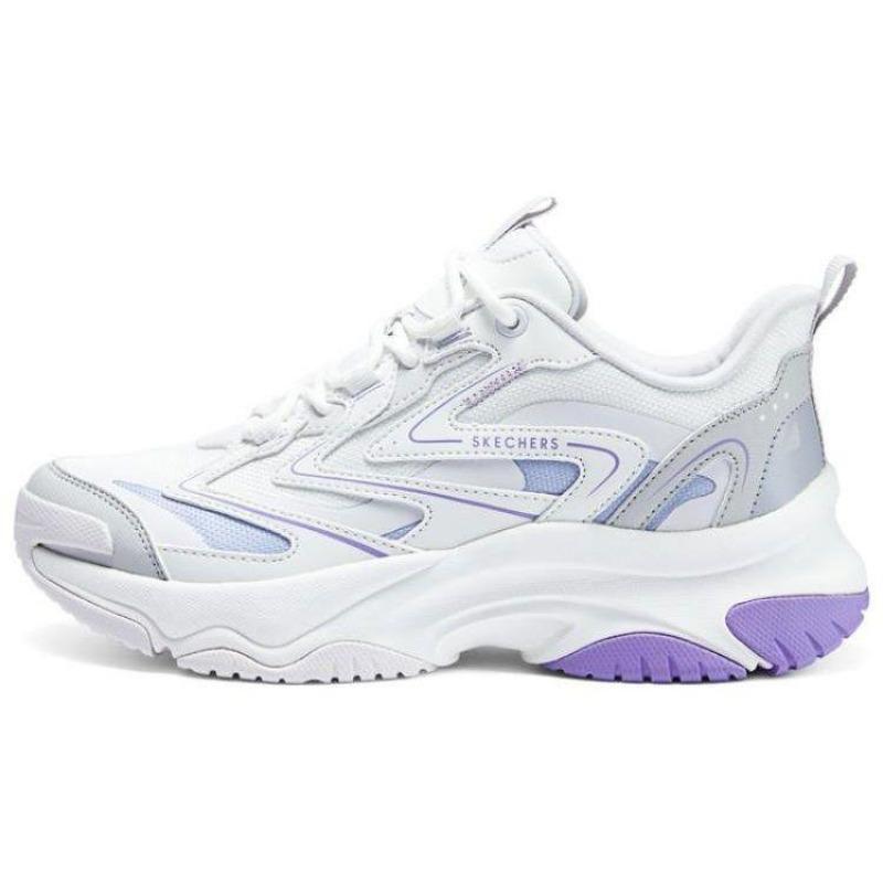 Skechers Street Moonhiker Women Low Top Daily Casual Shoes White Purple 177592-WPR 35
